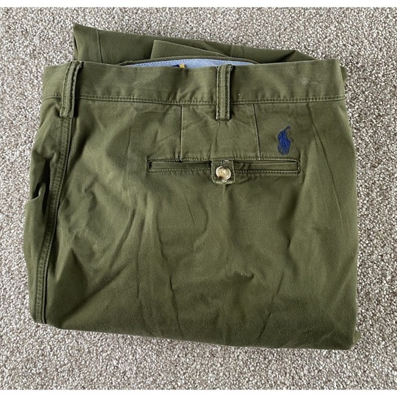 Polo Ralph Lauren Other - Polo Ralph Lauren Green Bedford Stretch Classic Chino Pants Men 46Bx32 Blue Pony